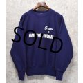 90's【USA製】【チャンピオン】【リバースウィーブ】【ナス紺】ネイビー【MARATHON WOMAN】【スウェット】【サイズＬ】 