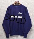 90's【USA製】【チャンピオン】【リバースウィーブ】【ナス紺】ネイビー【MARATHON WOMAN】【スウェット】【サイズＬ】 