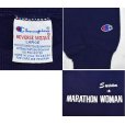 画像2: 90's【USA製】【チャンピオン】【リバースウィーブ】【ナス紺】ネイビー【MARATHON WOMAN】【スウェット】【サイズＬ】<br> (2)