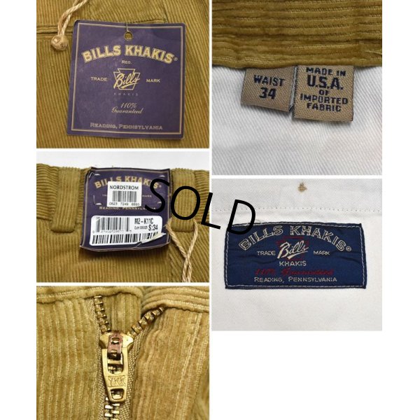 画像2: 90's【USA製】【デッドストック】【BILLS KHAKIS】【ビルズカーキ】【ブラウン】【コーデュロイパンツ】【コーデュロイスラックス】【ｗ34】 