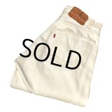 【ビンテージ】【USA製】【LEVI'S】【リーバイス５０１】501【デニムパンツ】白【29x34】 