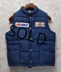 【ビンテージ】【cap'n Jac】【Champion】【チャンピオンプラグ】【carquest】【紺】【中綿入りダウンベスト】【サイズＭ】 