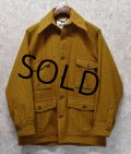~80's【USA製】【ビンテージ】【ウールリッチ】【Woolrich】【チェック柄】【ウールジャケット】からし色【サイズＭ】 