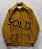 ~80's【USA製】【ビンテージ】【ウールリッチ】【Woolrich】【チェック柄】【ウールジャケット】からし色【サイズＭ】 