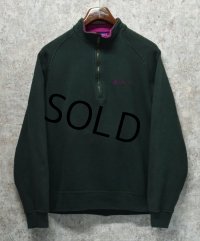 90's【USA製】ビンテージ【チャンピオン】【Champion】【ハーフジップ】【襟付きスウェット】【緑×紫】【サイズXL】 