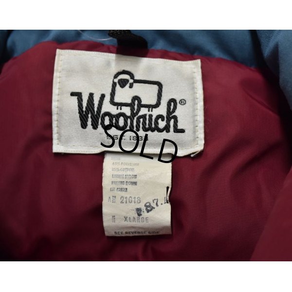 画像2: 70's~【ビンテージ】【ウールリッチ】【Woolrich】【青×エンジ】【中綿ダウンジャケット】中綿入りマウンテンパーカー【マウンテンパーカー】【サイズＸＬ】 