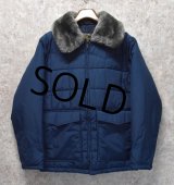 ~80's【ビンテージ】【SEARS】【シアーズ】【WESTERN OUTDOOR WEAR】【紺】【襟ボア】【中綿ジャケット】【サイズＳ】 