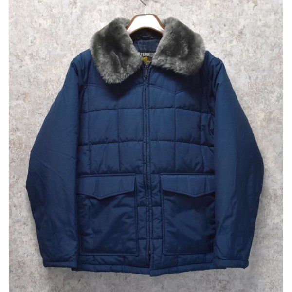 画像1: ~80's【ビンテージ】【SEARS】【シアーズ】【WESTERN OUTDOOR WEAR】【紺】【襟ボア】【中綿ジャケット】【サイズＳ】 