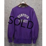 【90's】ビンテージ【USA製】【Chamoion】【チャンピオン】【リバースウィーブ】【HAMPDEN SYDNEY】【紫】【カレッジスウェット】【サイズＬ】 