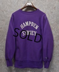 【90's】ビンテージ【USA製】【Chamoion】【チャンピオン】【リバースウィーブ】【HAMPDEN SYDNEY】【紫】【カレッジスウェット】【サイズＬ】 