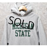 90's【USA製】【ビンテージ】【チャンピオン】【Champion】【リバースウィーブパーカー】【MICHIGAN STATE】ミシガン州【サイズXXL】 