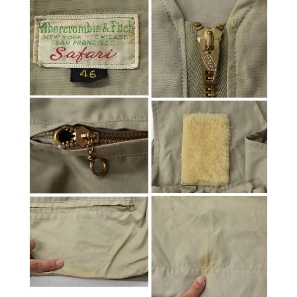 画像2: 60's【ビンテージ】【Abercrombie&Fitch】【safari】【アバクロンビー＆フィッチ】 サファリベスト【ハンティングベスト】フィッシングベスト【サイズ46】 