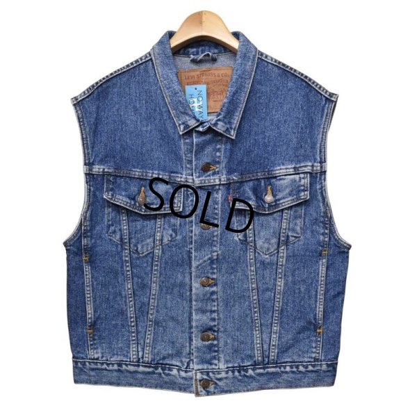 画像1: 【90's】【ビンテージ】【USA製】リーバイス【LEVI'S】【70595-4891】デカパッチ【デニムベスト】【サイズL】 