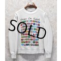 80's~90's【USA製】【ONEITA】【オニータ】【ビンテージ】【Peace on earth 】【白】【国旗プリント】【スウェット】【サイズM】 