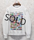 80's~90's【USA製】【ONEITA】【オニータ】【ビンテージ】【Peace on earth 】【白】【国旗プリント】【スウェット】【サイズM】 