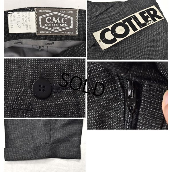 画像3: 90's~ デッドストック【USA製】【COTLER】【コトラー】【チャコール】【２タック】【ポリレーヨンスラックス】【32ｘ32】 