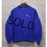 90's【ビンテージ】【USA製】【Champion】【チャンピオン】【青】【無地】【前Ｖスウェット】【青刺繍タグ】【サイズM】 