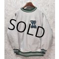 90’s【USA製】ビンテージ【チャンピオン】【Champion】【リバースウィーブ】【グレーｘ緑】リブライン【スウェット】【サイズXL】 