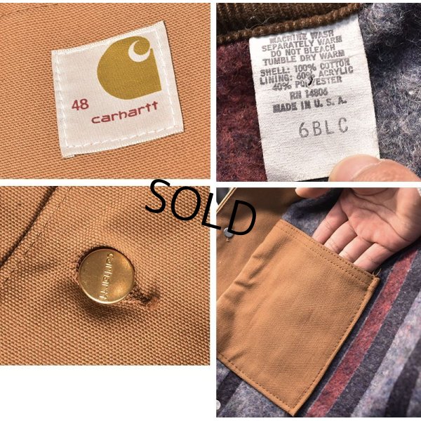 画像2: 【程度良好】【８０年代】USA製【ビンテージ】【Carhartt】【カーハート】【ライトブラウン】【ブランケット裏地付き】【ダック地ジャケット】【サイズ ４８】 