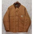 画像1: 【程度良好】【８０年代】USA製【ビンテージ】【Carhartt】【カーハート】【ライトブラウン】【ブランケット裏地付き】【ダック地ジャケット】【サイズ ４８】<br> (1)