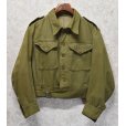 画像1: 50's【ビンテージ】ブリティッシュアーミー【イギリス軍】グリーンデニム【チェンジボタン】【バトルドレスジャケット】【パドレスユニフォーム】【サイズ６】<br> (1)