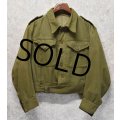 50's【ビンテージ】ブリティッシュアーミー【イギリス軍】グリーンデニム【チェンジボタン】【バトルドレスジャケット】【パドレスユニフォーム】【サイズ６】 