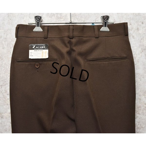 画像6: デッドストック【USA製】ビンテージ【ZACARI】【ブラウン】【スラックス】【30x36】