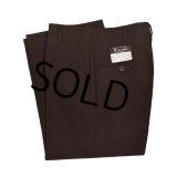 デッドストック【USA製】ビンテージ【ZACARI】【ブラウン】【スラックス】【30ｘ36】 