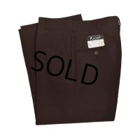 デッドストック【USA製】ビンテージ【ZACARI】【ブラウン】【スラックス】【30ｘ36】 