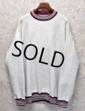 ほぼ未使用!! 90's~【USA製】【EAGLE】イーグル【グレー×エンジ】リブボーダー【スウェット】リンガースウェット【サイズXＬ程度】 