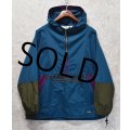 90's【USA製】ビンテージ【L.L.Bean】【ＬＬビーン】エメラルドグリーン×紫×カーキ【チロリアン】【アノラックパーカー】【レディースXL】 
