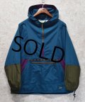 90's【USA製】ビンテージ【L.L.Bean】【ＬＬビーン】エメラルドグリーン×紫×カーキ【チロリアン】【アノラックパーカー】【レディースXL】 