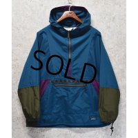 90's【USA製】ビンテージ【L.L.Bean】【ＬＬビーン】エメラルドグリーン×紫×カーキ【チロリアン】【アノラックパーカー】【レディースXL】 