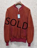 【イタリー製】【ビンテージ】【LONGHI】【ロンギ】【エンジ×グレー】【リバーシブル】【スエードブルゾン】【ジップアップブルゾン】【サイズ52】 