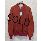 【イタリー製】【ビンテージ】【LONGHI】【ロンギ】【エンジ×グレー】【リバーシブル】【スエードブルゾン】【ジップアップブルゾン】【サイズ52】 