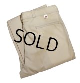 80's~【デッドストック】USA製【ビンテージ】ディッキーズ【Dickies】【ベージュ】【ポリコットン】【ワークパンツ】【36×30】 
