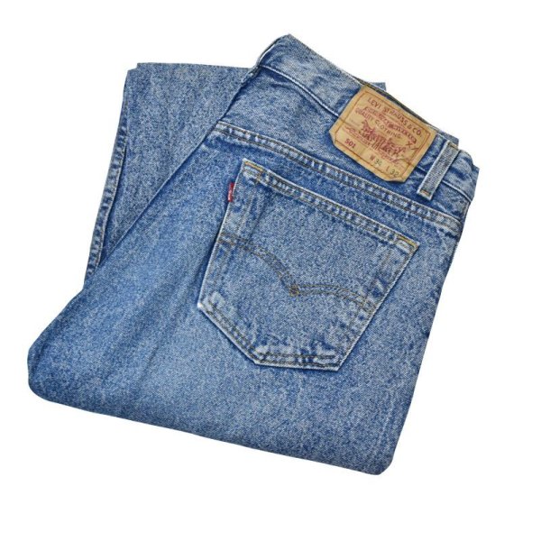 画像1: 【ビンテージ】【USA製】【LEVI'S】【リーバイス５０１】501【ケミカルウォッシュ】【デニムパンツ】【33x33】 