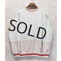 90's~【ビンテージ】【Midwest Embroidery】【ミッドウエスト】【グレー×赤】【スウェット】【ボーダー】【サイズXL】 