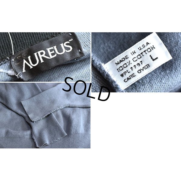 画像2: 90's【USA製】【ビンテージ】【AUREUS】【グレー×黒】【Vネック】【コットンセーター】【サイズL】 
