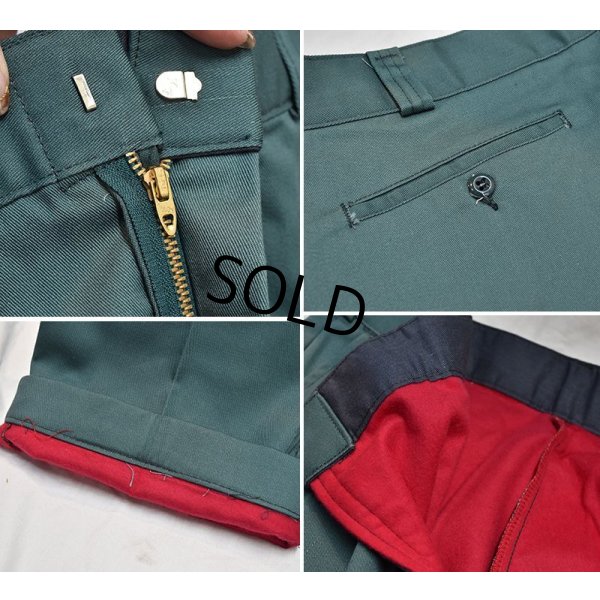 画像3: 80's【デッドストック】【ビンテージ】【タロン42ジップ】【裏地付き】緑【ワークパンツ】【W35程度】
