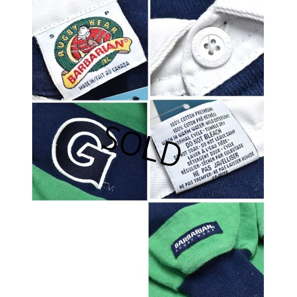 画像2: 【カナダ製】【BARBARIAN】【バーバリアン】【緑×紺】【ラガーシャツ】ラグビーシャツ【サイズS】 