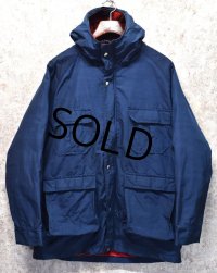 80's【USA製】【ビンテージ】【ＬＬビーン】【L.L.bean】【紺×赤チェック】【Baxter State Parka】バクスター ステート パーカー【マウンテンパーカー】【サイズＬ】 