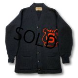 ~60's【ビンテージ】【THE NIXSON COMPANY】【ザ ニクソン カンパニー】【黒】【ウール】【レタードカーディガン】 