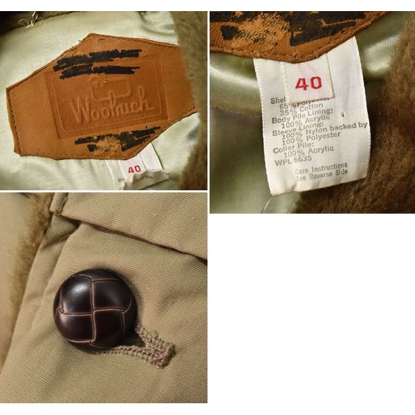 画像2: 【80’s】ビンテージ【ウールリッチ】WOOLRICH【襟ボアコート】【ベージュ】【US40】 