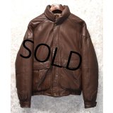 【ビンテージ】【Eddie Bauer】【エディーバウアー】【ブラウン】【オールレザーダウンジャケット】【サイズＳ】 