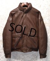 【ビンテージ】【Eddie Bauer】【エディーバウアー】【ブラウン】【オールレザーダウンジャケット】【サイズＳ】 