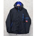 90's【ビンテージ】【PADI sports wear】【パディ スポーツウェア】【黒ｘ青】フリースパーカー【マウンテンパーカー】【ポーラテックフリース】【サイズＳ】 