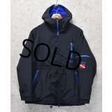 90's【ビンテージ】【PADI sports wear】【パディ スポーツウェア】【黒ｘ青】フリースパーカー【マウンテンパーカー】【ポーラテックフリース】【サイズＳ】 