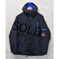 90's【ビンテージ】【PADI sports wear】【パディ スポーツウェア】【黒ｘ青】フリースパーカー【マウンテンパーカー】【ポーラテックフリース】【サイズＳ】 