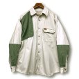 画像1: 【ビンテージ】【ウールリッチ】【Woolrich】【オフホワイト×緑】切り替え【ハンティングシャツ】<br> (1)